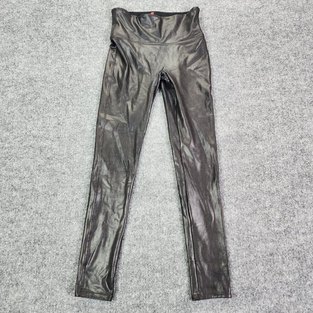 SPANX Faux Patent Leather Leggings Women's Petite SP Size Small Black